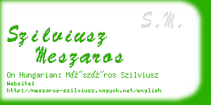 szilviusz meszaros business card